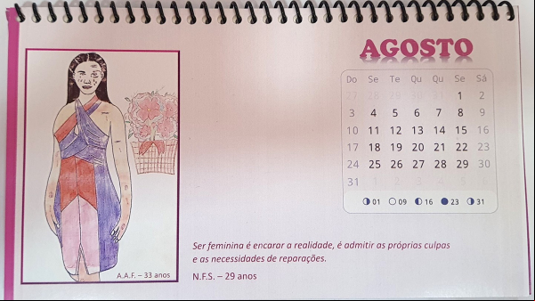 Calendario da Vida realizado com as detentas (Reproducao).
